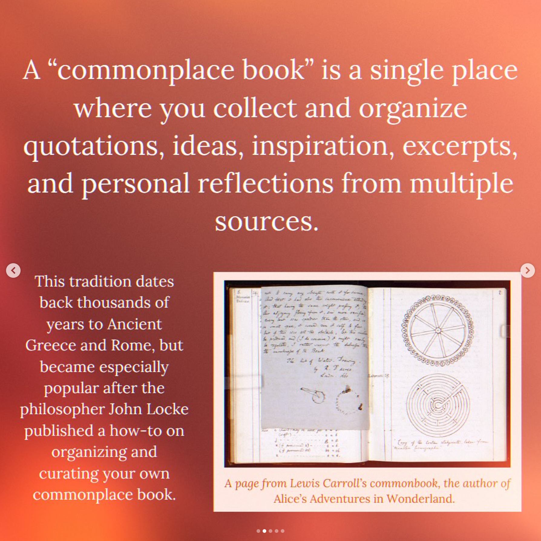 What is a commonplace book?