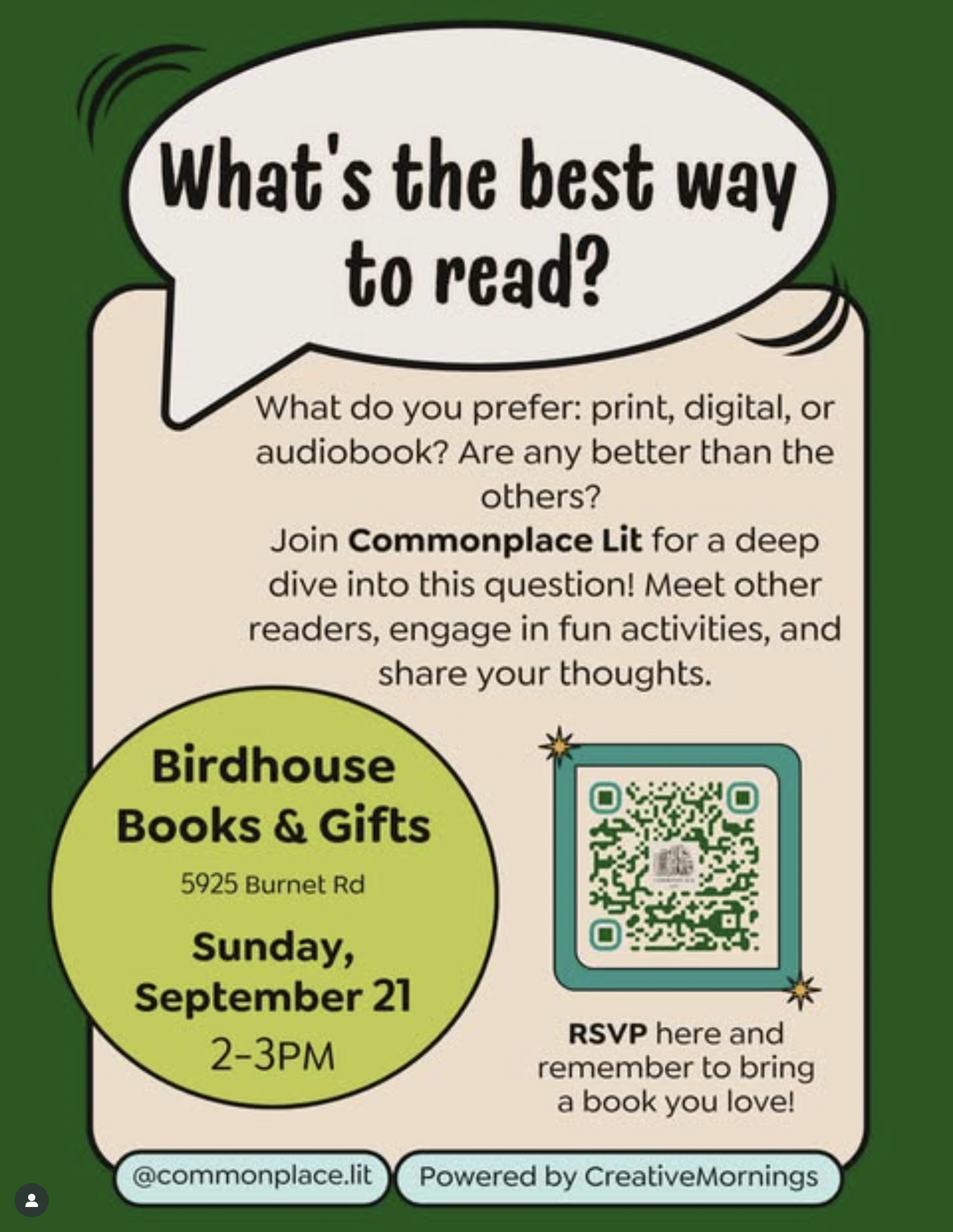 What's the best way to read? Event flyer
